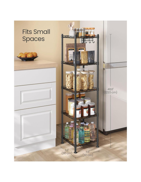 Estante de Baño SONGMICS 5 Niveles Ajustable Negro Rústico