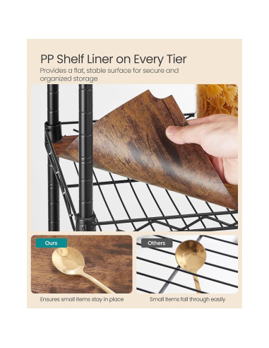 Estante de Baño SONGMICS 5 Niveles Ajustable Negro Rústico