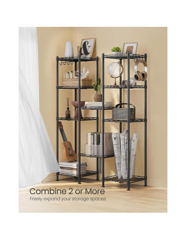 Estante de Baño SONGMICS 5 Niveles Ajustable Negro Rústico