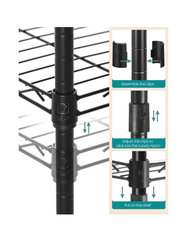 Estante de Baño SONGMICS 5 Niveles Ajustable Negro Rústico