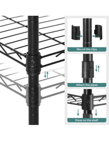 Estante de Baño SONGMICS 5 Niveles Ajustable Negro Rústico