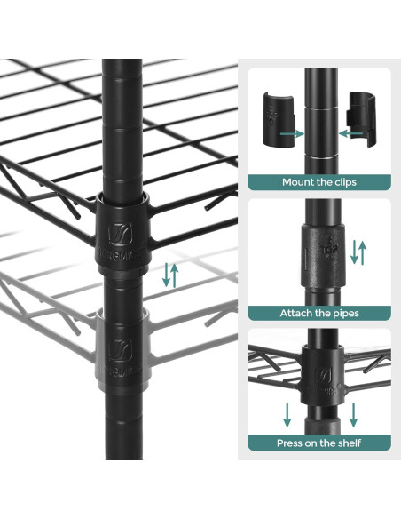 Estante de Baño SONGMICS 5 Niveles Ajustable Negro Rústico