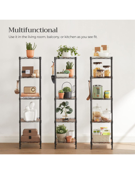 Estante de Baño SONGMICS 5 Niveles Ajustable Negro Rústico