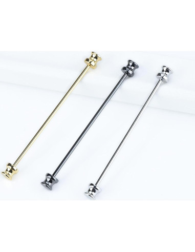 3 Pinzas de Corbata de Cobre YYYBONNIE - Oro, Plata, Negro