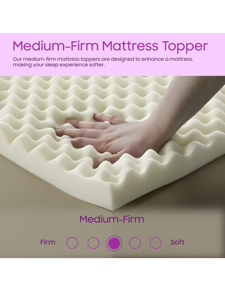 Capa de Colchón Mayton 1 Pulgada Convoluta Twin Espuma Blanca