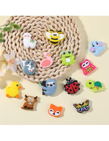 16 Perlas de Silicona HUAAPLEGO Animales para Joyería