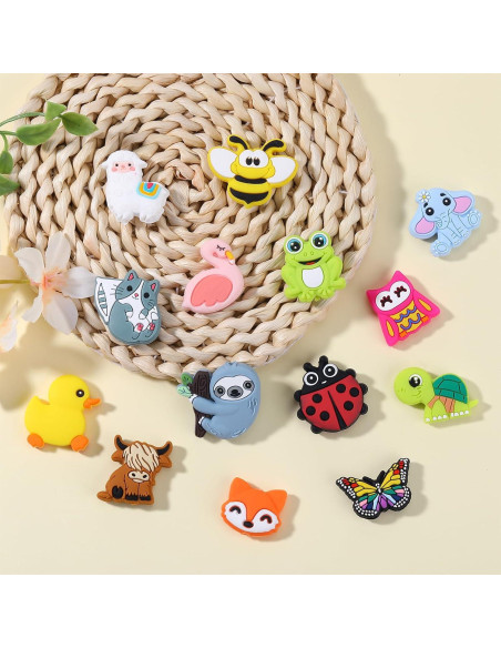 16 Perlas de Silicona HUAAPLEGO Animales para Joyería