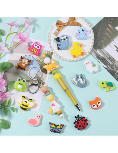 16 Perlas de Silicona HUAAPLEGO Animales para Joyería