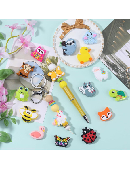 16 Perlas de Silicona HUAAPLEGO Animales para Joyería