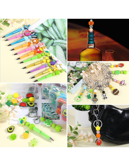 16 Perlas de Silicona HUAAPLEGO Animales para Joyería