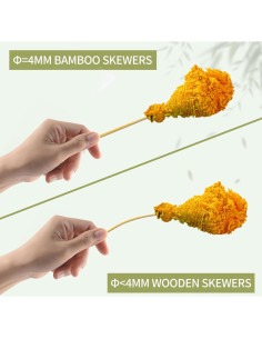 200 Palitos de Bambú UrbanAbode 30cm para Asar y Cócteles 2