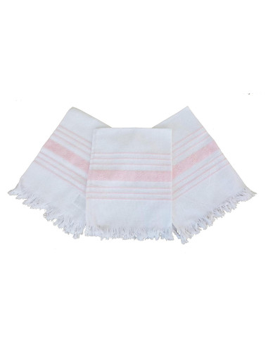 Juego de 3 Servilletas Mexicanas Tejidas MEXICANDOO 100% Algodón Rosa