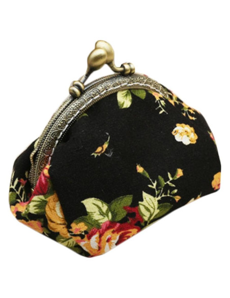 Monedero iSuperb de Lona con Cierre de Broche - Negro