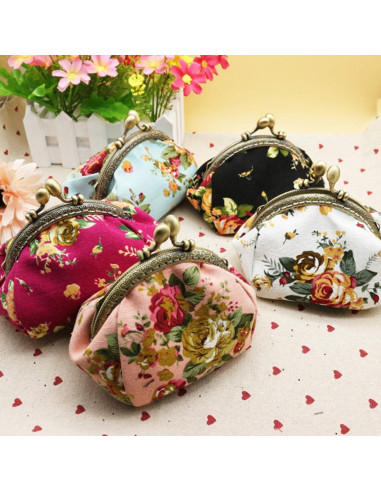 Monedero iSuperb de Lona con Cierre de Broche - Negro