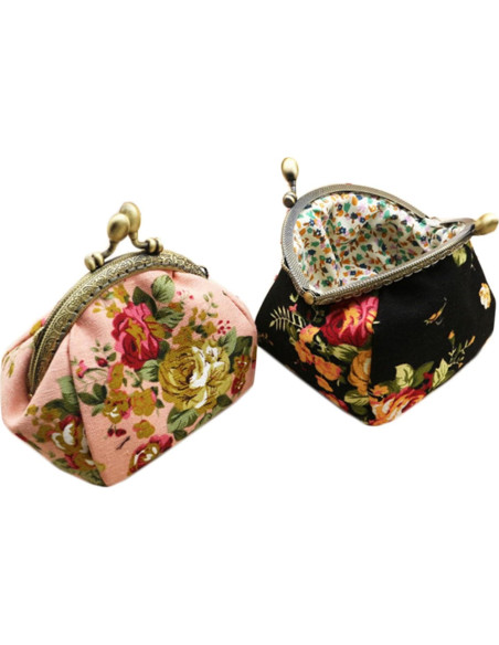 Monedero iSuperb de Lona con Cierre de Broche - Negro