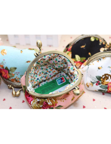 Monedero iSuperb de Lona con Cierre de Broche - Negro