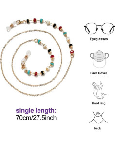 Cadena de Gafas con Cuentas - 3 Piezas Elegantes para Mujeres 2