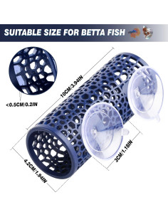 Túnel para Peces Betta Abizoo - Accesorio Acuario Azul Marino 2
