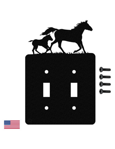 Placa de Luz Doble Interruptor Negro Innovative Fabricators