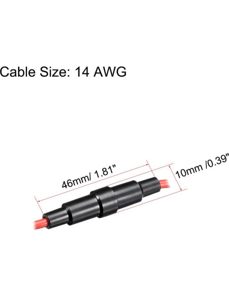 Portafusible Tornillo uxcell 14 AWG 2 Piezas 5x20mm