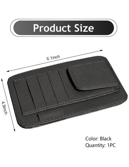 Organizador de Visera de Coche Arwrilt Negro Multifuncional