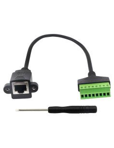 Adaptador RJ45 Hembra a Terminal de Tornillo 8 Pines Cat5/6/7