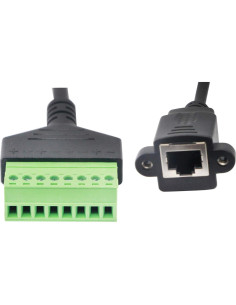 Adaptador RJ45 Hembra a Terminal de Tornillo 8 Pines Cat5/6/7 2