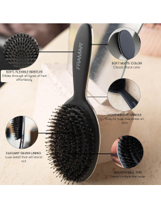 Cepillo de Cerdas de Jabalí Suave FRAMAR Negro 5.2x26.1cm 2