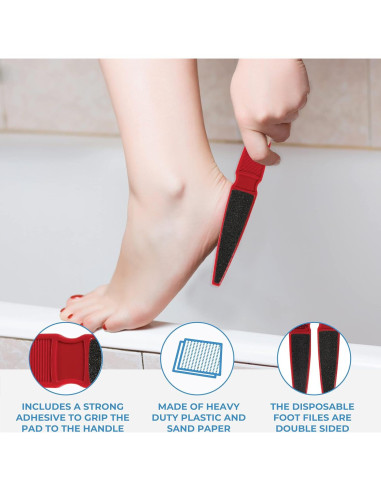 Lima de Pie ForPro Profesional Doble Cara 80/120 Grano Paquete 12