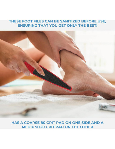 Lima de Pie ForPro Profesional Doble Cara 80/120 Grano Paquete 12