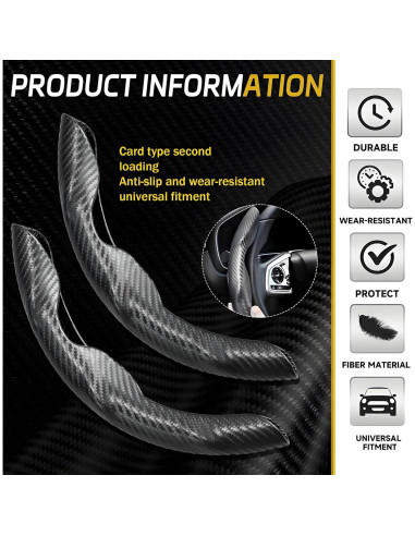 Cubierta de Volante de Carbono AIUSLN 2 Piezas Antideslizante