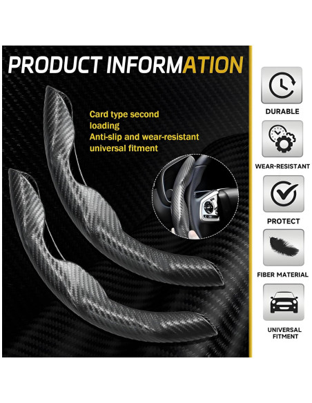 Cubierta de Volante de Carbono AIUSLN 2 Piezas Antideslizante