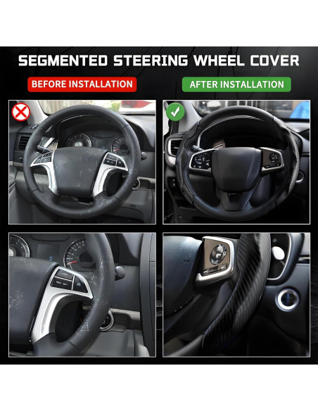 Cubierta de Volante de Carbono AIUSLN 2 Piezas Antideslizante