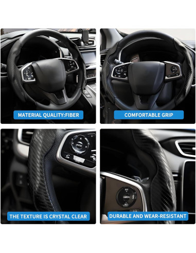 Cubierta de Volante de Carbono AIUSLN 2 Piezas Antideslizante