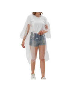 4 Ponchos de Lluvia Desechables Transparentes Impermeables