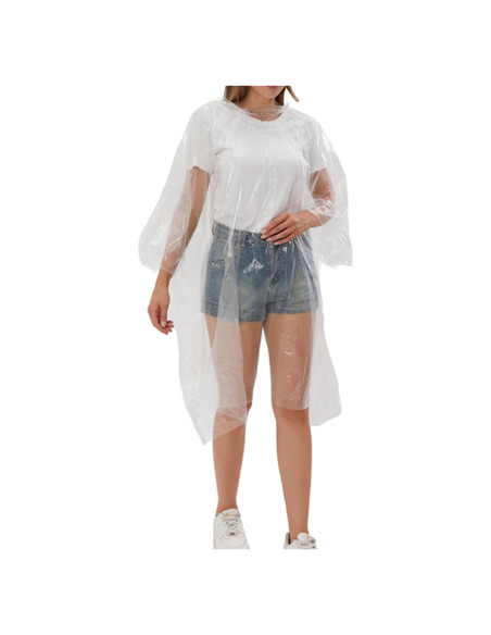 4 Ponchos de Lluvia Desechables Transparentes Impermeables