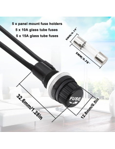 Soporte de Fusible Montado en Panel Tnisesm 5x20mm con Cables 2