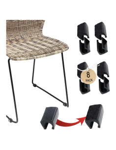 Tapa de patas de silla Conprasim 14mm con almohadillas fieltro 8Pack