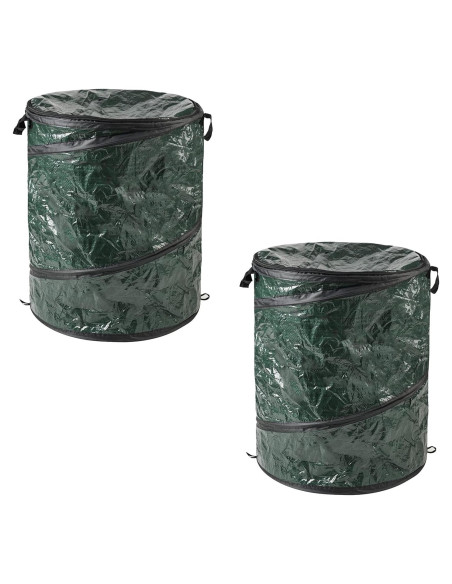 Set de 2 Botes de Basura Plegables Wakeman 111.2L Verde
