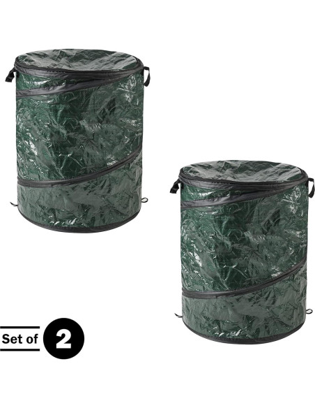 Set de 2 Botes de Basura Plegables Wakeman 111.2L Verde
