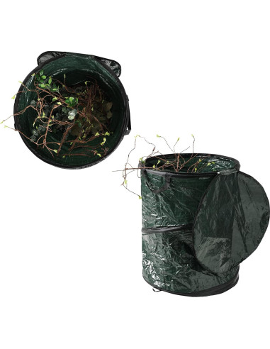 Set de 2 Botes de Basura Plegables Wakeman 111.2L Verde