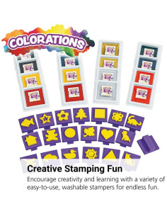 Paquete de Aula Colorations Super Stamper - 20 Sellos y 16 Almohadillas de Tinta Lavables 2