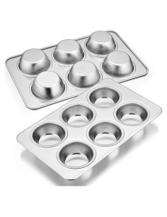 Juego de Moldes para Muffin E-far de Acero Inoxidable 6 Tazas
