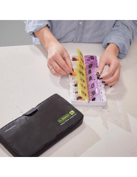 Organizador de Pastillas Travelon 7 Días AM/PM con Botón