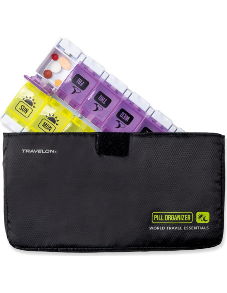 Organizador de Pastillas Travelon 7 Días AM/PM con Botón