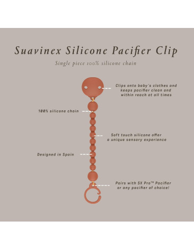 Clip de Chupete Suavinex Color Essence Verde Selva - Silicona Suave