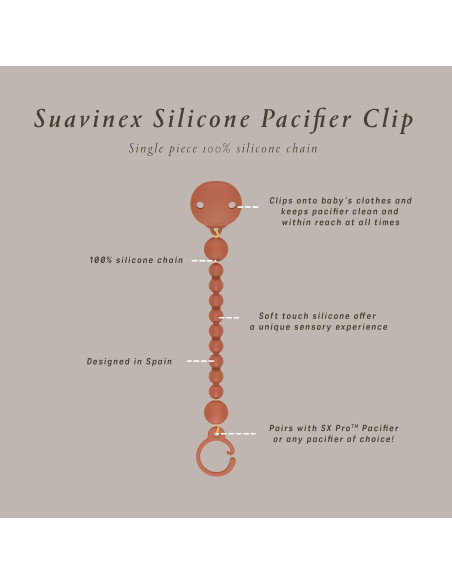 Clip de Chupete Suavinex Color Essence Verde Selva - Silicona Suave