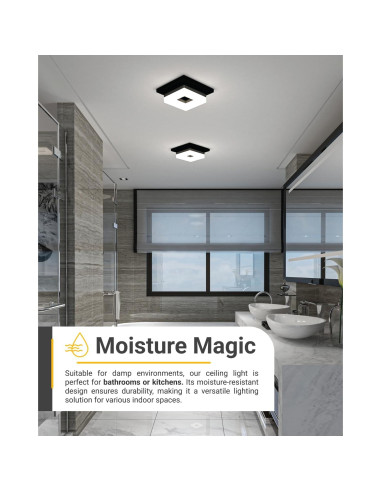 Luz de Techo LED Cuadrada Sunco 20.8cm 1800LM CCT Seleccionable