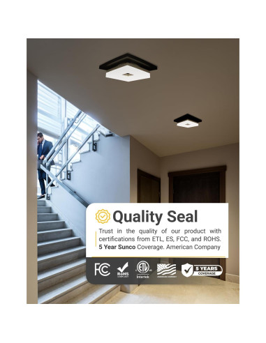 Luz de Techo LED Cuadrada Sunco 20.8cm 1800LM CCT Seleccionable