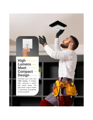 Luz de Techo LED Cuadrada Sunco 20.8cm 1800LM CCT Seleccionable